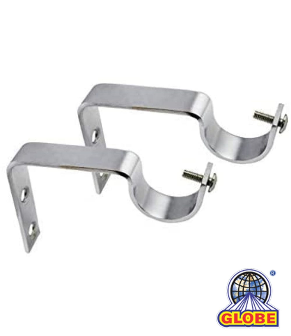 Curtain Brackets Stainless Steel Curtain Accessories for Home Curtain Support Rod Brackets Clamps (Box - 60pc) - Image 2