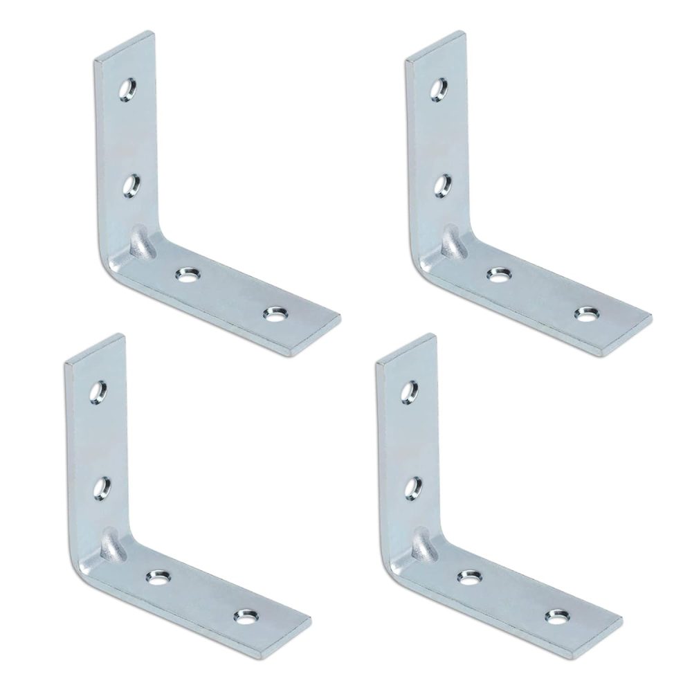 Angle Bracket for Reinforcing Chairs 80pc /Tables Zinc Plated L Shape Bracket for Solid Shelf Support Joint Right Corner Bracket 50X50 - Image 3